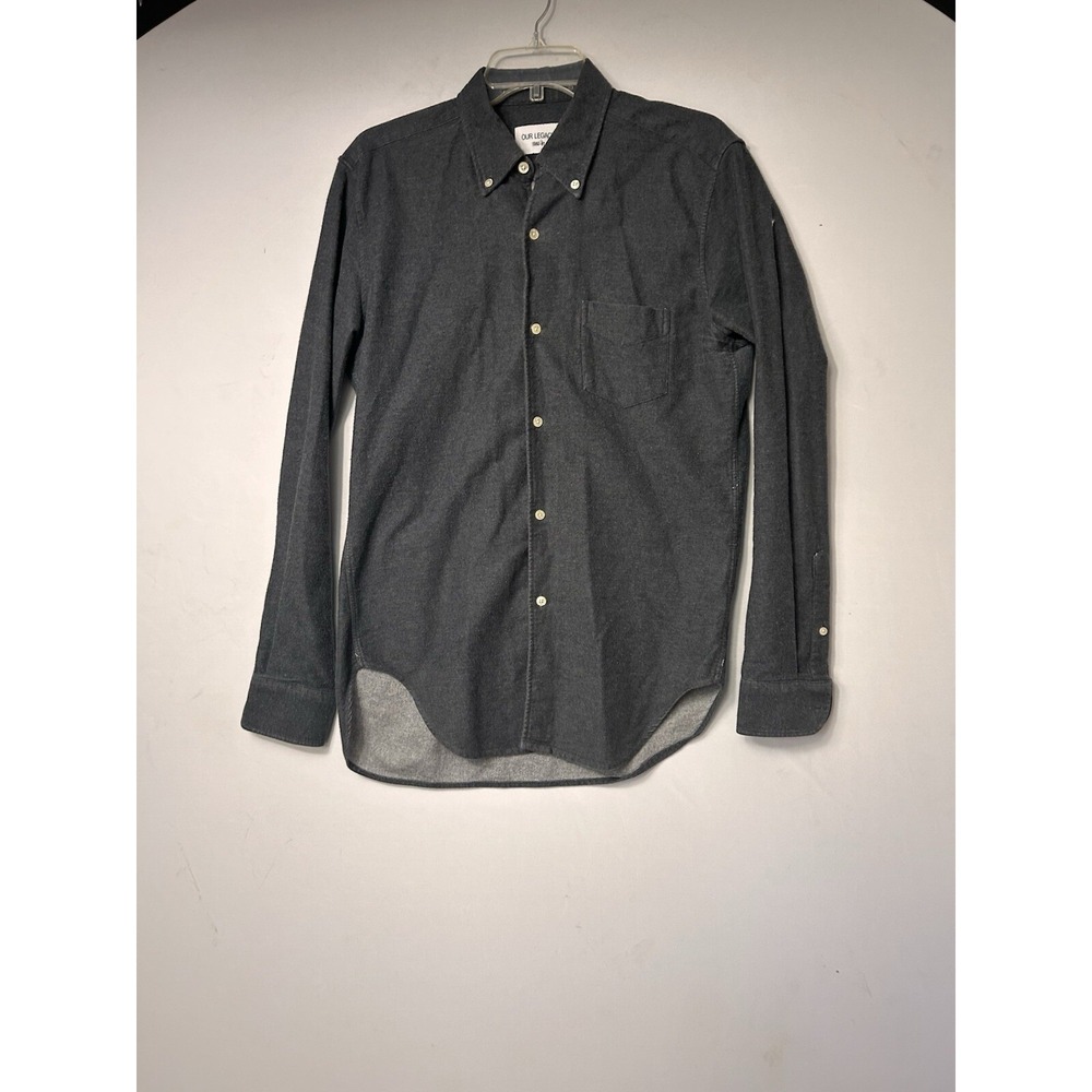 Our Legacy Men's Grey Flannel Button Down Shirt Size M‎ Casual Chore Portugal